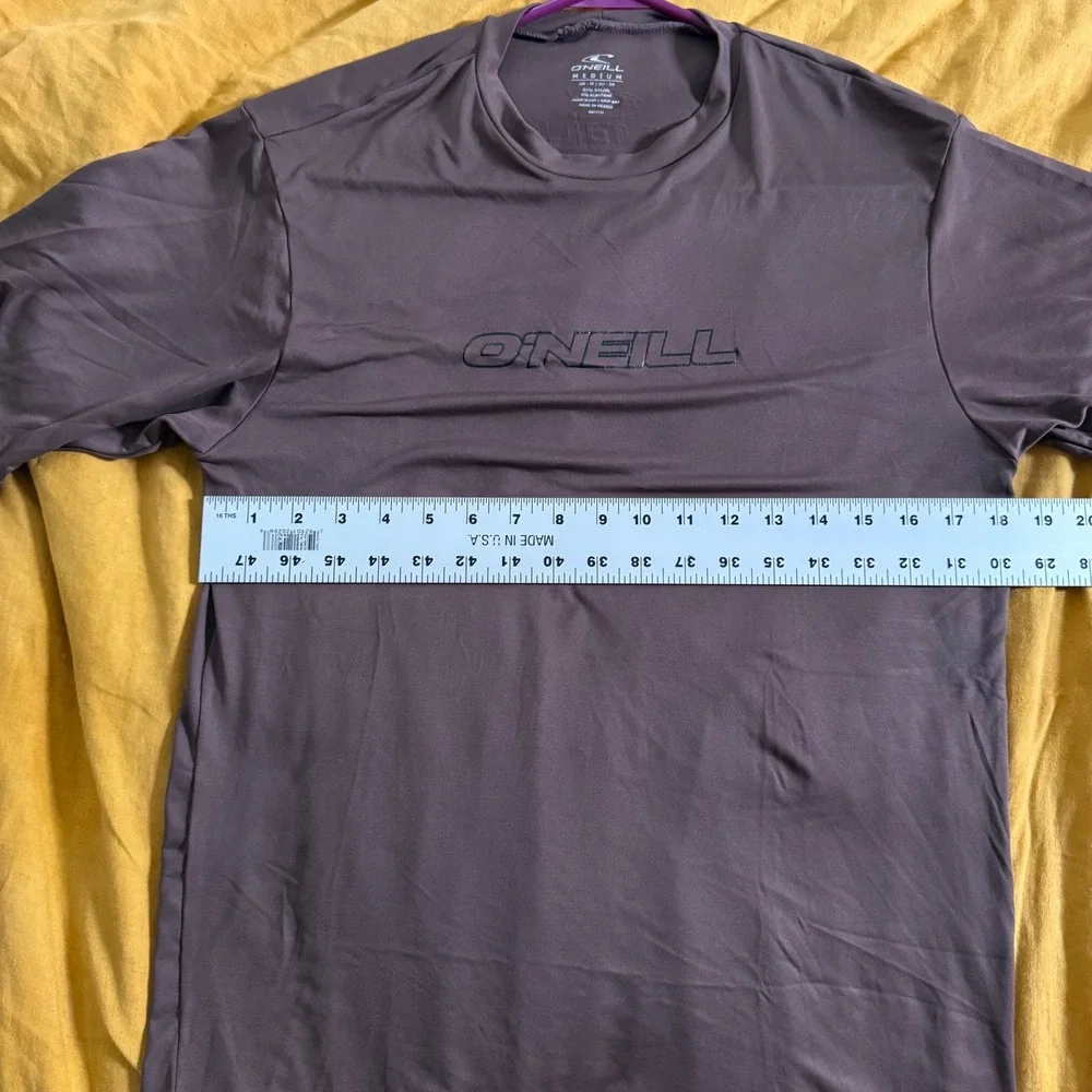 Oneill Mens Brown Short Sleeve Rash Guard Swim Shirt‎ Medium RN77131 Logo